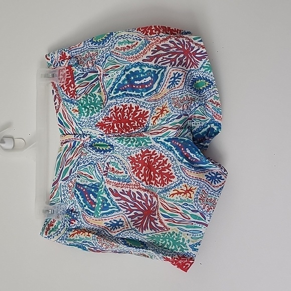 Lilly Pulitzer Callahan Shorts Multi Let Minnow Coral Blue Size 0 - Picture 10 of 15